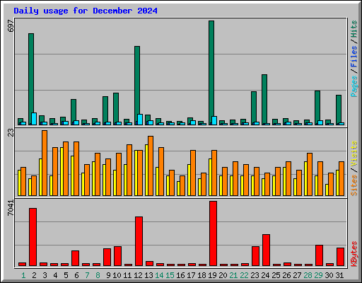 Daily usage for December 2024