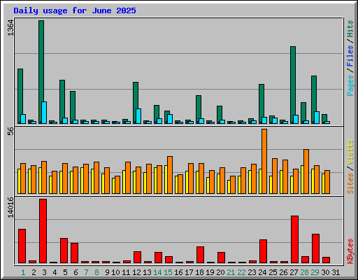 Daily usage for June 2025