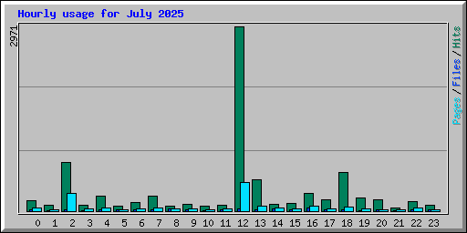 Hourly usage for July 2025