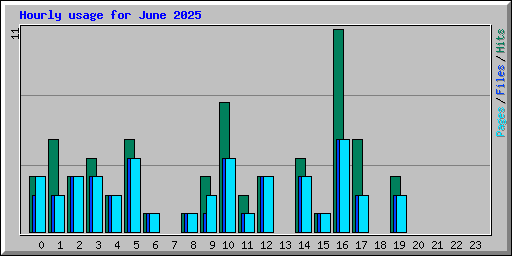 Hourly usage for June 2025
