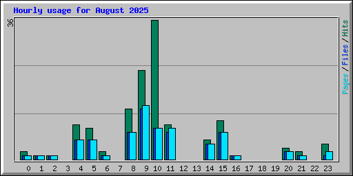 Hourly usage for August 2025
