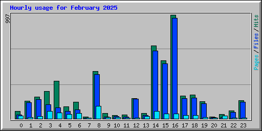 Hourly usage for February 2025