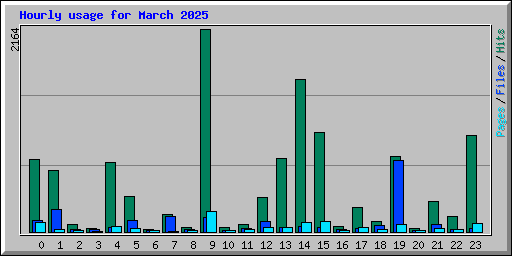 Hourly usage for March 2025