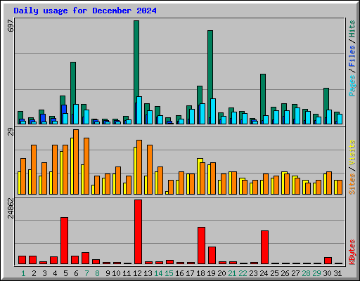 Daily usage for December 2024