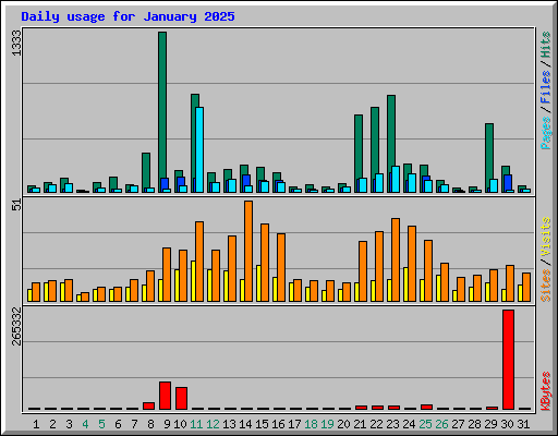 Daily usage for January 2025