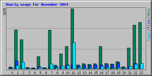 Hourly usage for November 2024