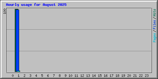 Hourly usage for August 2025